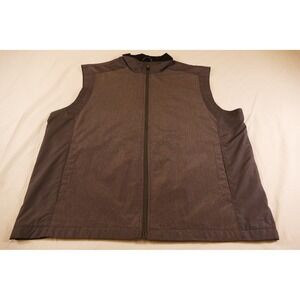 Greg Norman‎ Mens Gray Sleeveless Golf Vest Full Zip Up Jacket Mock Neck Pockets